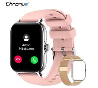 CHRONUS Montre Connectée Femme Écran carré de 1,91″ avec Connexion à Une Touche pour Les Appels Bluetooth et l'assistant Vocal ROSE