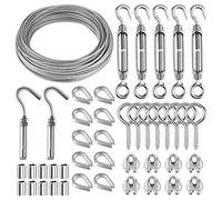 CHRORINE 44 Pcs Garden Wire pour les plantes grimpantes 30M Garden Wire Rope Kit 304 Acier inoxydable M5 Tendeur de tendeur