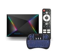 CHROX Android TV Box 14.0, R69 Plus TV Box 4K/8K 4 Go RAM 64 Go ROM, Android Box WiFi 6 avec S905X4 CPU 3D 2.4G/5G WiFi BT 5.0 USB 3.0 avec Mini Clavier sans Fil,2gb+16gb