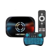 CHROX Boîtier TV Android 14.0, Smart TV Box S905A/X5M, Puce Compatible Wi-FI 2,4 Ghz/5,8 Ghz, Ethernet LAN 10 Mbps/100 Mbps, Bluetooth 5.0, 3D/8K, avec Mini-Clavier sans Fil,4gb+128gb