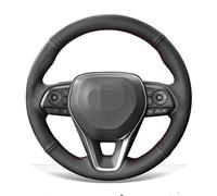 CHROX pour Toyota RAV4 2019-2022, Housse de Volant de Voiture Antidérapant Cuir Véritable Noir