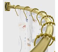 Chrsouly Tringle à rideau de douche incurvée réglable extra large de 106,7 à 188 cm, antirouille, en acier inoxydable de qualité supérieure, pour salle de bain, doré