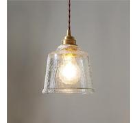 chrtyum Lampe suspendue Modern Kitchen Island Glass Pendant Light 1-Light Brass Gold Adjustable Ceiling Hanging Lamp, For Aisle Farmhouse Bedroom Living Room