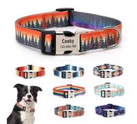 CHRYMPETIC Collier personnalisable avec nom - Collier personnalisé en polyester pour chien - Tour de cou réglable, confortable, durable et vibrant pour animal de compagnie (motif-F, XL (43,2 à 71,1 cm
