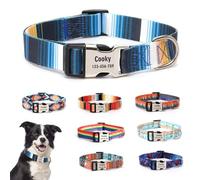 CHRYMPETIC Collier personnalisable avec nom - Collier personnalisé en polyester pour chien - Tour de cou réglable, confortable, durable et vibrant pour animal de compagnie (motif-C, L (38,1 à 61 cm))