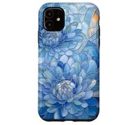 Chrysanthème Bleu Naissance Novembre Fleur Florale teintée Coque pour iPhone 11