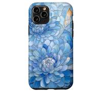 Chrysanthème Bleu Naissance Novembre Fleur Florale teintée Coque pour iPhone 11 Pro