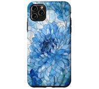 Chrysanthème Bleu Naissance Novembre Fleur Florale teintée Coque pour iPhone 11 Pro Max