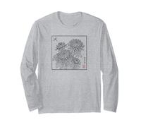 Chrysanthème Japonais Traditionnel Vintage botanique Floral Manche Longue