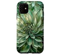 Chrysanthème Naissance Novembre Fleur Floral Teinté Vert Coque pour iPhone 11