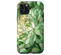 Chrysanthème Naissance Novembre Fleur Floral Teinté Vert Coque pour iPhone 11 Pro