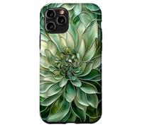 Chrysanthème Naissance Novembre Fleur Floral Teinté Vert Coque pour iPhone 11 Pro