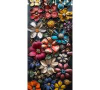 Chrysanthème Peinture Numero Adulte Diamant Coloriage par Numero Adulte Kit de Peinture à L'huile sur Toile Bricolage pour Enfant, Paint by Numbers 40X80cm Pour Décoration Maison, Cadeau Femme W6-24