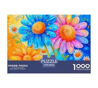 Chrysanthèmes Arc-en-Ciel Puzzle 1000 pièces - Cadeau Créatif Et Relaxant, Puzzle pour Adultes, Poster Mural Et Emballage Premium Inclus, 38x26cm/1000pcs