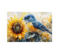 Chrysanthèmes et oiseaux - Puzzle en bois de 1000 pièces pour adultes - Cadeaux pour adultes - Décoration d'intérieur