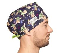 CHRYSVAL - Calot Couvrant Grogu - Bébé Yoda Star Wars - Bonnet Médical ou Calot Cuisine Unisexe 100% Coton Oeko-Tex - Réglable Avec Attaches Et Elastique - Made In France