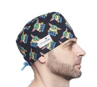 Chrysval - Calot Couvrant Maître Yoda Star Wars - Bonnet Médical ou Calot Cuisine Unisexe 100% Coton Oeko-Tex - Réglable Avec Attaches Et Elastique - Made In France