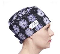 CHRYSVAL - Calot Couvrant Scanner Cérébral - Bonnet Médical ou Calot Cuisine Unisexe 100% Coton Oeko-Tex - Réglable Avec Attaches Et Elastique - Made In France