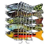 CHSEEO 1 pièce 10cm/15.5g Leurres de Pêche, Multi Articulé Bionic Leurre, Vivant Multisegements Durs Appât de Pêche Crankbait, Dur Swimbait pour l'eau de Mer et l'eau Douce (Couleur Aléatoires)