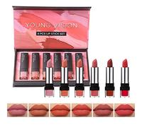 CHSEEO 6 Rouges à Lèvres Rouge Classique - Finis Mat & Crémeux, Tenue Longue, Vegan - Nuances Parfaites pour Toutes les Occasions