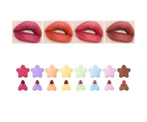 CHSEEO 8 Couleurs Mini petit rouge à lèvres, mat ensemble velouté longue durée antiadhésif tasse, rouge a levre mat longue tenue en forme d'étoile, cadeau de maquillage pour les filles femmes #4