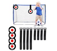 CHSEEO But de Foot Enfant Exterieur, Cibles de But - Lot de 4 Disques de Cible et 8 Sangles Réglables (4 x 30 cm et 4 x 60 cm) pour Cage de Foot Pliable, Football Goal Targets Training Equipment