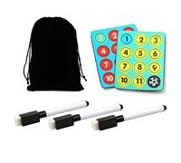 CHSEEO Ensemble magnétique pour entraîneur de Football, 24 pièces magnétiques Rondes, 3 marqueurs magnétiques effaçables à Sec avec Gomme pour Tableau d'entraîneur de Football, Tableau de Football