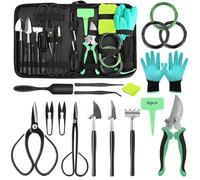 CHSEEO Kit d'outils pour bonsaï Professional 24 pièces - Ensemble Complet en Acier de qualité, Le greffage et l'entretien, idéal pour Offrir et pour Le Jardinage Personnel (étui de Rangement Inclus)