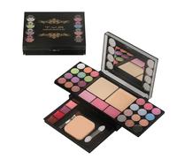 CHSEEO Palette de maquillage tout-en-un: 24 fards à paupières + 3 blushs dégradés + 2 illuminateurs + 4 rouges à lèvres, accessoires complets (houppette, pinceau double embout, éponges, miroir)