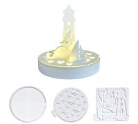 CHSEROK 3 Pièces Moules en Silicone Maritime, Comprenant un Phare, un Petit Bateau, une Baleine et Une Base, Silicone Moule Été pour Bricolage, Moule en Silicone, pour DIY et Décoration Quotidienne
