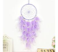 CHSEROK Petit attrape-rêves en macramé violet - Fabriqué à partir de plumes - Peut être accroché - Fabriqué à la main - Exquis et créatif - Pour cadeaux