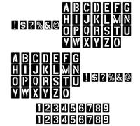 CHSEROK Pochoir Lettre Alphabet, 84 Pièces Pochoirs pour Peinture, Pochoir Peinture Réutilisables, 76 x 100 mm Symboles Pochoir Chiffre Pochoir Lettres Alphabet pour Peindre Décoration DIY