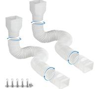 CHSG Lot de 2 rallonges de gouttière de pluie flexibles - 150 cm - Circulaire et extensible - Tuyau de drainage d'eau de pluie - Pour pelouse