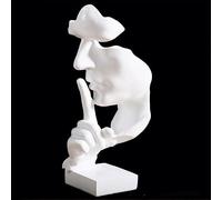 CHSG Silence Is Golden Sculpture Moderne Minimaliste Abstraite Artisanat, Salon Meuble à Vin Chambre, Visage Cassé Penseur Créatif Ornement Souvenir Real Life Art Intéressant Statue Décor Cadeau Vivid