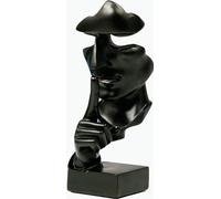 CHSG Silence Is Golden Sculpture Moderne Minimaliste Abstraite Artisanat, Salon Meuble à Vin Chambre, Visage Cassé Penseur Créatif Ornement Souvenir Real Life Art Intéressant Statue Décor Cadeau Vivid