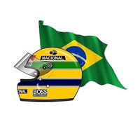 CHSLO Autocollant De Voiture Ayrton Senna Flag Brésil Sur Moto Ordinateur Portable Accessoires Décoratifs Autocollant En Vinyle Imperméable