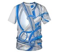 CHSLO Hommes 3D Imprimé T-Shirts T-Shirt D'Été Géométrique Unisexe Imprimé Numérique 3D, Col Rond, Manches Courtes, Ample, Respirant, Extensible, Haut De Sport Surdimensionné