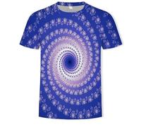 CHSLO Hommes 3D Imprimé T-Shirts T-Shirt D'Été Géométrique Unisexe Imprimé Numérique 3D, Col Rond, Manches Courtes, Ample, Respirant, Extensible, Haut De Sport Surdimensionné