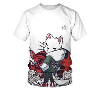 CHSLO Hommes 3D Imprimé T-Shirts T-Shirt D'Été Imprimé Chat Drôle en 3D, Col Rond, Manches Courtes, Ample, Imprimé Numérique, Demi-Manche, Extensible, Haut Surdimensionné