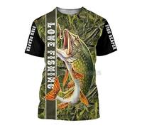CHSLO Hommes 3D Imprimé T-Shirts T-Shirt D'Été pour Hommes Impression 3D Pêche Poissons De Haute Mer Impression Numérique pour Hommes Motif Haute Définition Sports De Plein Air Loisirs Haut Am