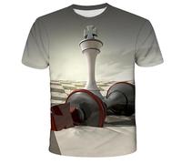 CHSLO Hommes 3D Imprimé T-Shirts T-Shirt D'Été Unisexe Imprimé Numérique 3D, Col Rond, Manches Courtes, Ample, Fitness, Extensible, Respirant, Haut De Sport Surdimensionné