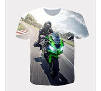 CHSLO Hommes 3D Imprimé T-Shirts Voiture De Course D'Été Unisexe T-Shirt Imprimé Numérique 3D Col Rond Manches Courtes pour Hommes Lâche Fitness Stretch Respirant Haut De Sport Surdimensionné