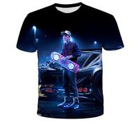 CHSLO Hommes 3D Imprimé T-Shirts Voiture De Course D'Été Unisexe T-Shirt Imprimé Numérique 3D Col Rond Manches Courtes pour Hommes Lâche Fitness Stretch Respirant Haut De Sport Surdimensionné