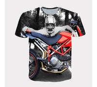 CHSLO Hommes 3D Imprimé T-Shirts Voiture De Course D'Été Unisexe T-Shirt Imprimé Numérique 3D Col Rond Manches Courtes pour Hommes Lâche Fitness Stretch Respirant Haut De Sport Surdimensionné