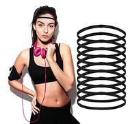 Chstarina 10 Pièces Bandeaux de Sport, Bandeaux de Cheveux Élastique Antidérapant, Headband Hairband Bandeaux de Tête pour Homme Femme Course Yoga Jogging Gym