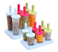 Chstarina 12 Pièces Moule à Glace, Moule Glace à l'eau, Moule à Crème Glacée, Réutilisables, Moules à Popsicle avec Bâtonnets en Plastique, Moule Glace pour Popsicles, Crèmes Glacées