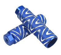 Chstarina 2Pcs Repose-Pieds Vélo Antidérapants en Alliage d'aluminium pour Enfant Adulte, Pegs Cyclisme, 14mm BMX Pegs pour VTT, Piquets de Vélo Cylindriques pour Essieux 3/8" (Bleu)