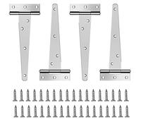 Chstarina 4 PCS Charnières de Porte de Grange Détachées Charnière en T Robuste Charnières de Portes en Bois Fer Antirouille Charnières en T Métalliques pour Portes de Grange