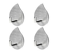 Chstarina 4 Pièces Crochets Adhésifs Auto-Adhesif Crochets Murals en Acier Inoxydable Étanche sans Perçage pour Chambre, Salle de Bain, Cuisine