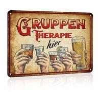 Chstarina plaque decorative metal bière, plaque metallique vintage, plaque métal vintage, plaque en tôle rétro, Thérapie de Groupe, Pour Home Garage Beer Cafee Bar Pub Club Decorative (30cm x 20cm)
